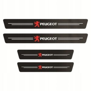 4x Наклейки на пороги Peugeot, комплект