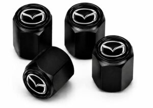 Wentyle 4x Mazda wentylki czarne zestaw