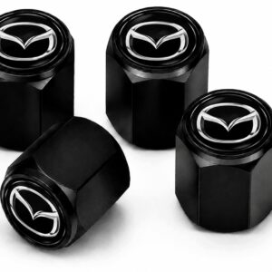 4x NAKRĘTKI KAPTURKI NAKŁADKI NA WENTYLE MAZDA 4szt komplet CZARNE zestaw