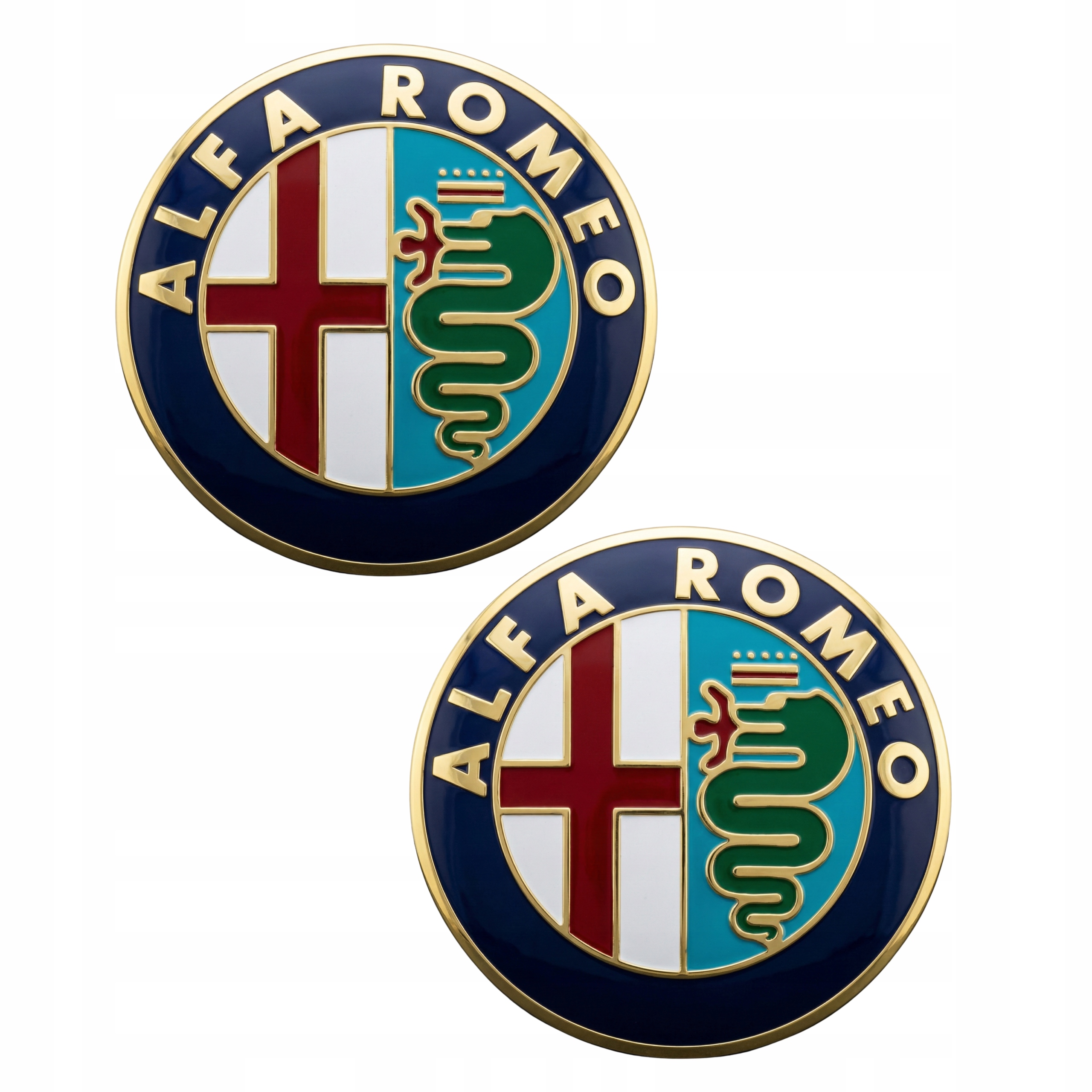 Zestaw emblematów przednich / tylnych (74 mm) Alfa Romeo 147 / 156 / 159