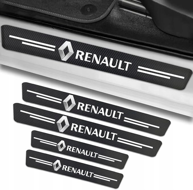 Karbonowe naklejki ochronne na progi RENAULT Zestaw 4 sztuki