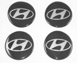 4x Naklejki na dekielki Hyundai 56 mm, zestaw