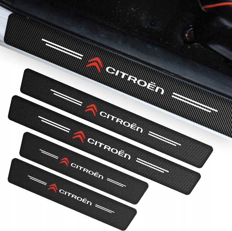 4x NAKLEJKI OCHRONNE NA PRÓG DO CITROEN FOLIA OCHRONNA CARBONOWE