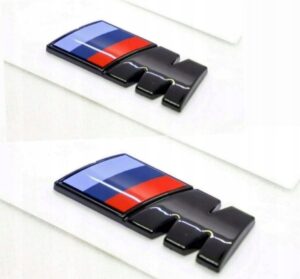 2x Emblematy BMW M Power M Power błotnik 45 x 15 mm na błotnik czarny