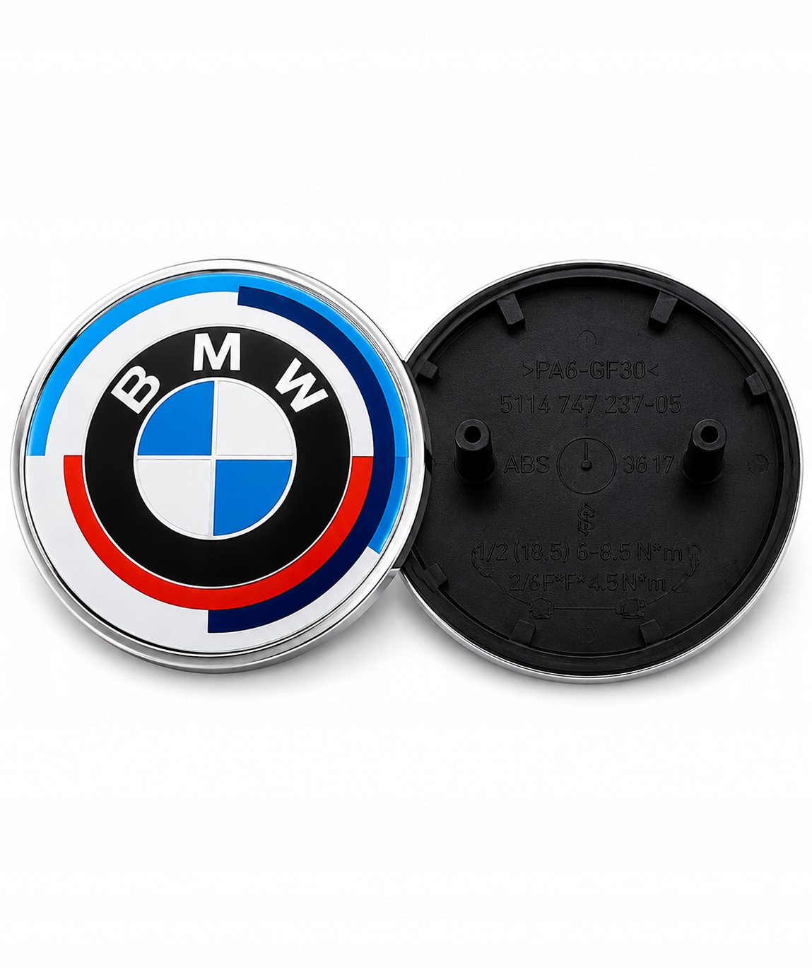Znaczek BMW Czarny Biały 82mm Emblemat Przód Logo 50 Jahre BMW M Power Nowe