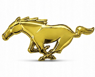 MUSTANG Ford emblemat logo złoty żółty koń 148x55mm