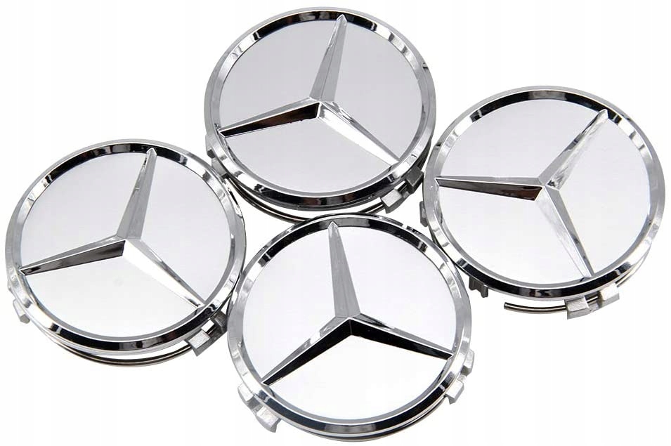 4x Dekielek 75 mm Mercedes-Benz dekielki mercedes srebrne - obrazek 9