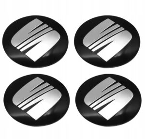 4x Naklejki na dekielki Seat 56 mm, zestaw