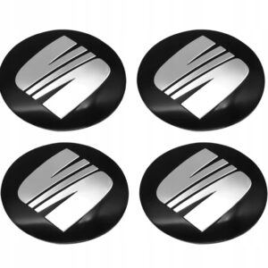 Naklejka emblemat na kołpaki dekielki seat 56 mm aluminium 4 szt