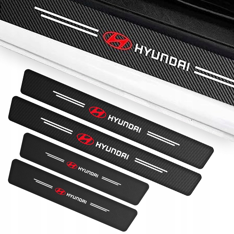 Karbonowe naklejki ochronne na progi HYUNDAI Zestaw 4 sztuki