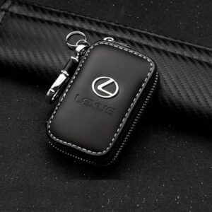 PIĘKNE Etui brelok na kluczyki LEXUS chrom Skóra BLACK