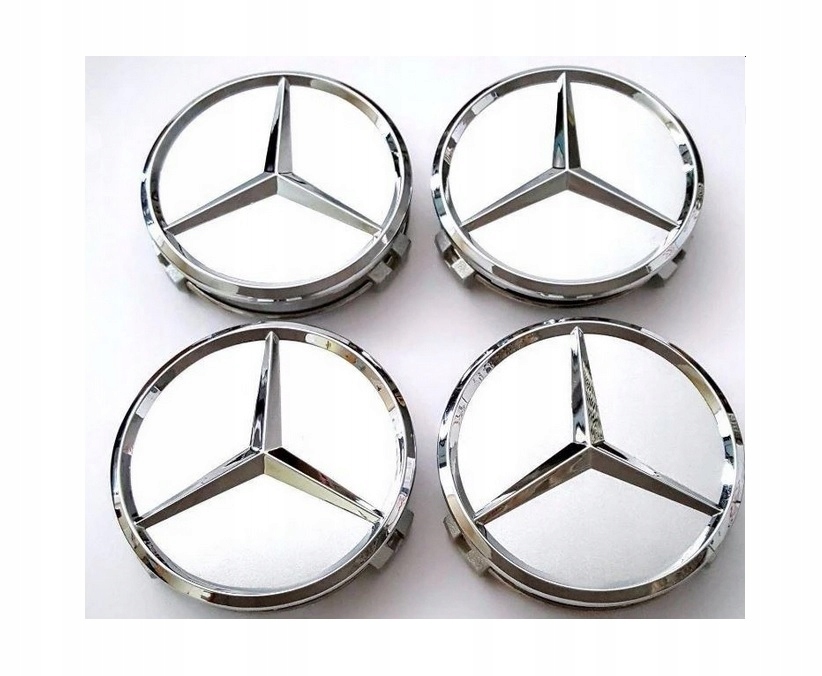 4x Dekielek 75 mm Mercedes-Benz dekielki mercedes srebrne - obrazek 5