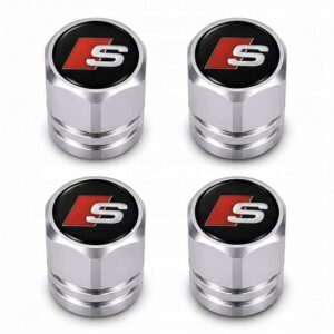 Wentyle Audi OE 4x nakrętki na wentyle do Audi S Line zestaw chrom