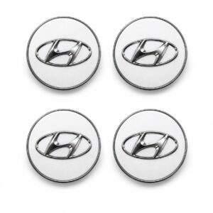4x Dekielki Hyundai 60 mm srebrne, zestaw komplet