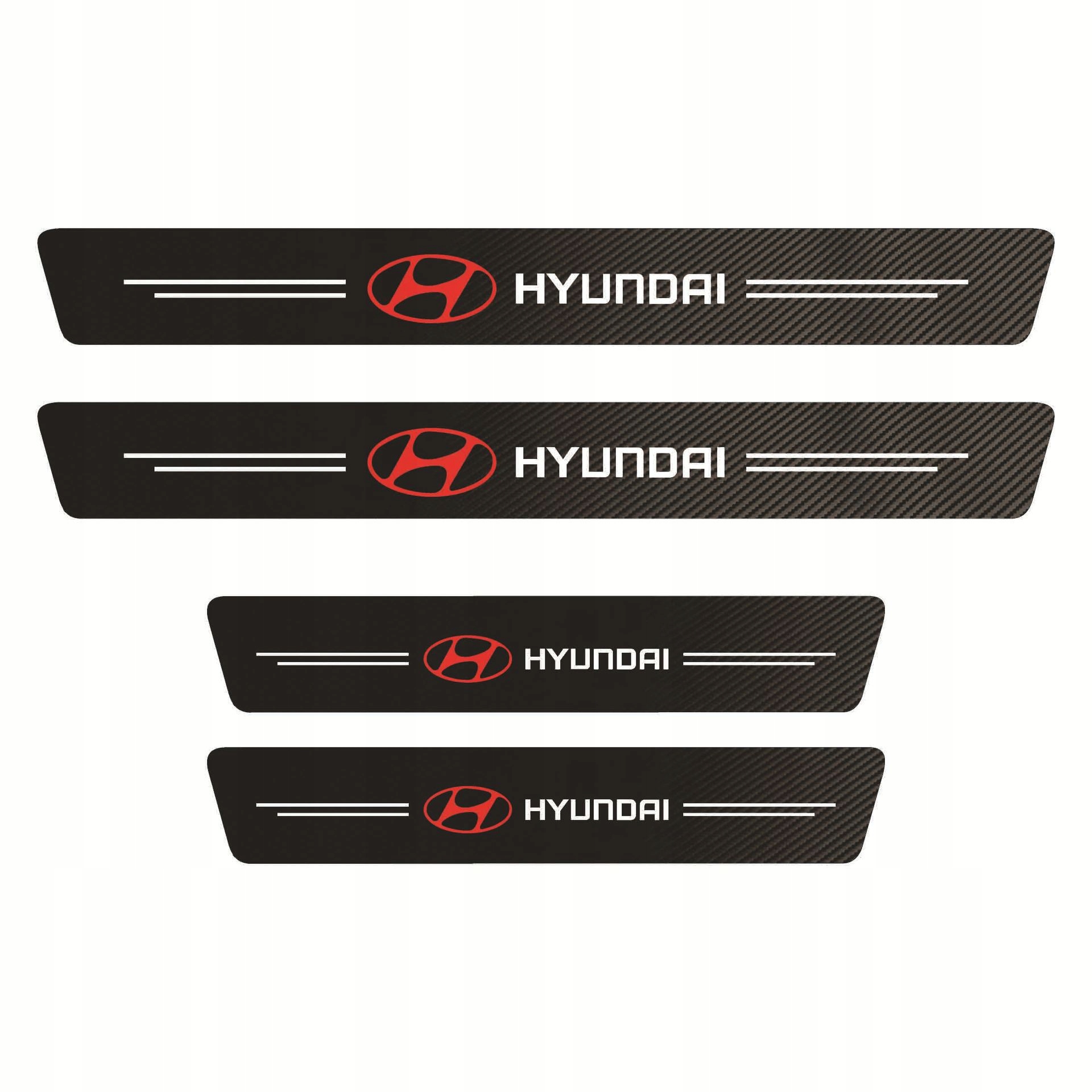 Karbonowe naklejki ochronne na progi HYUNDAI Zestaw 4 sztuki - obrazek 4