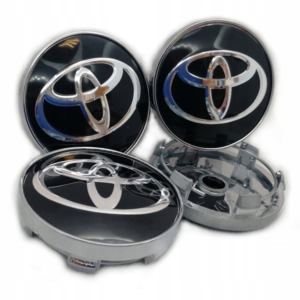 4x Dekielki Toyota Czarne 60 mm, zestaw