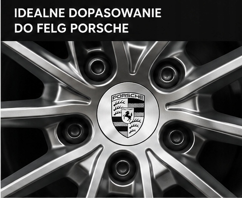 Dekielek Porsche OE 76 mm dekielki zestaw komplet Cayenne Panamera Taycan - obrazek 2