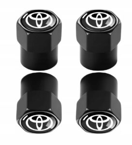 SOLIDNE NAKRĘTKI NA WENTYLE METALOWE KAPTURKI TOYOTA 4 SZTUKI CZARNE