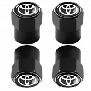 SOLIDNE NAKRĘTKI NA WENTYLE METALOWE KAPTURKI TOYOTA 4 SZTUKI CZARNE