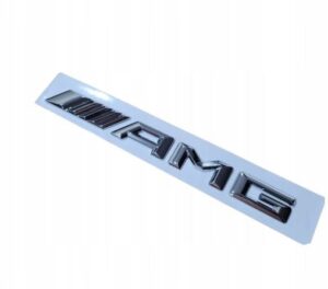 Emblemat do Mercedes ///AMG Silver Glossy Na Klapę Tył Naklejka Znaczek