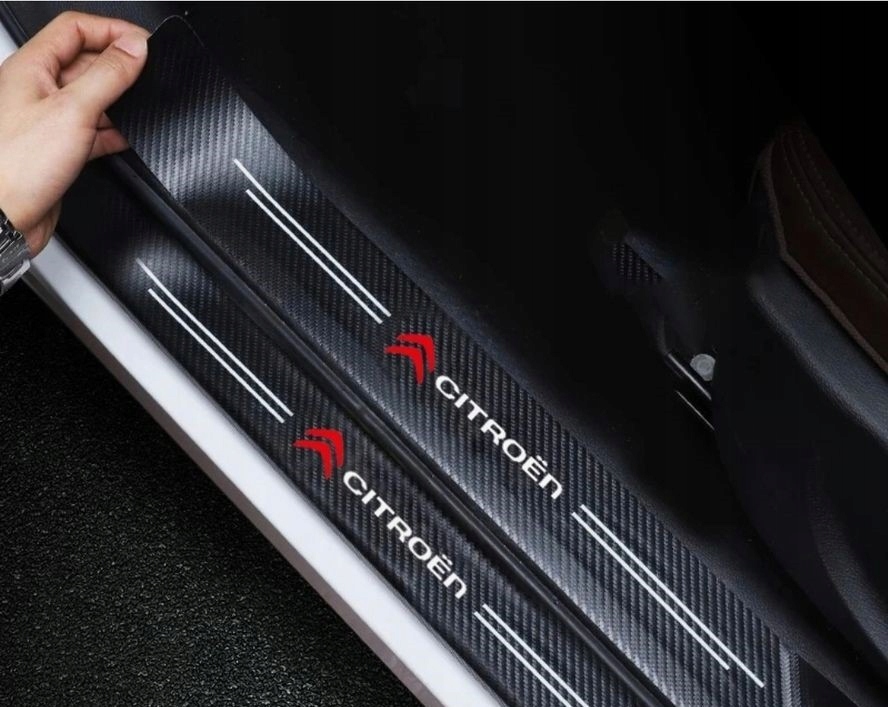 Karbonowe naklejki ochronne na progi CITROEN Zestaw 4 sztuki - obrazek 2