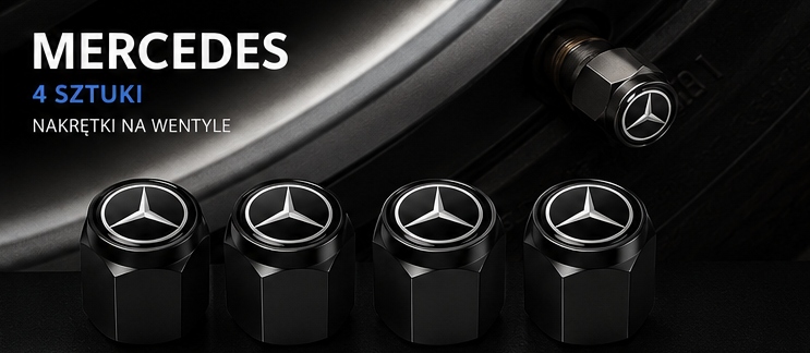 Wentyle Mercedes OE 4x nakrętki na wentyle do Mercedes zestaw - obrazek 3