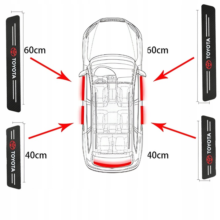 Naklejki ochronne na progi do Toyota 4 szt - obrazek 7