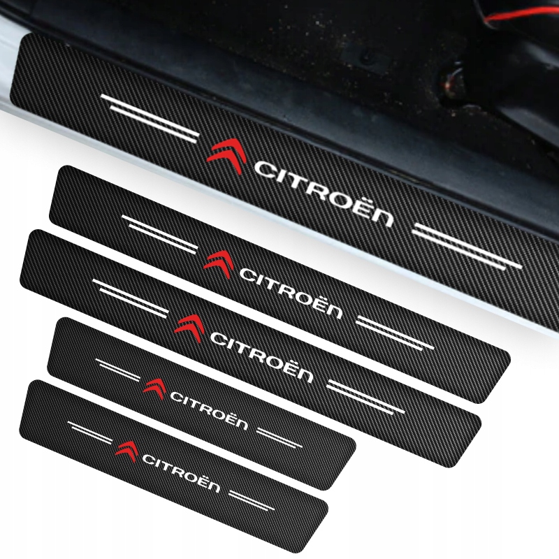 Karbonowe naklejki ochronne na progi CITROEN Zestaw 4 sztuki