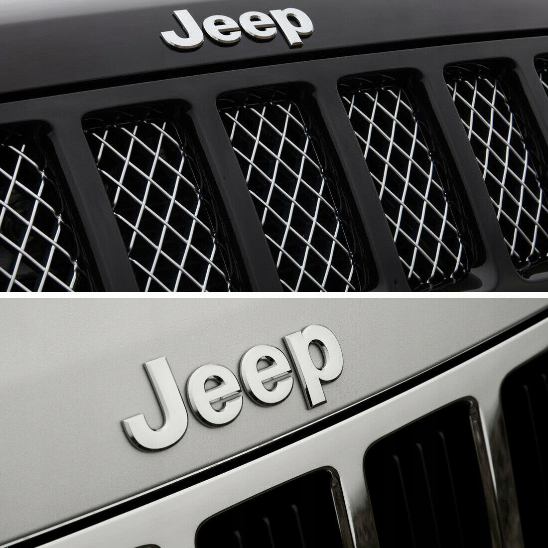 Emblemat samochodowy Jeep metalowy czarny chrom 3D - obrazek 3