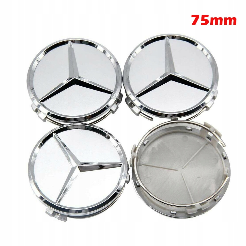 4x Dekielek 75 mm Mercedes-Benz dekielki mercedes srebrne - obrazek 6