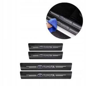 4x Наклейки на пороги Toyota carbon, комплект