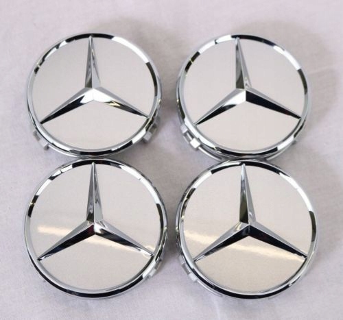 4x Dekielek 75 mm Mercedes-Benz dekielki mercedes srebrne - obrazek 10