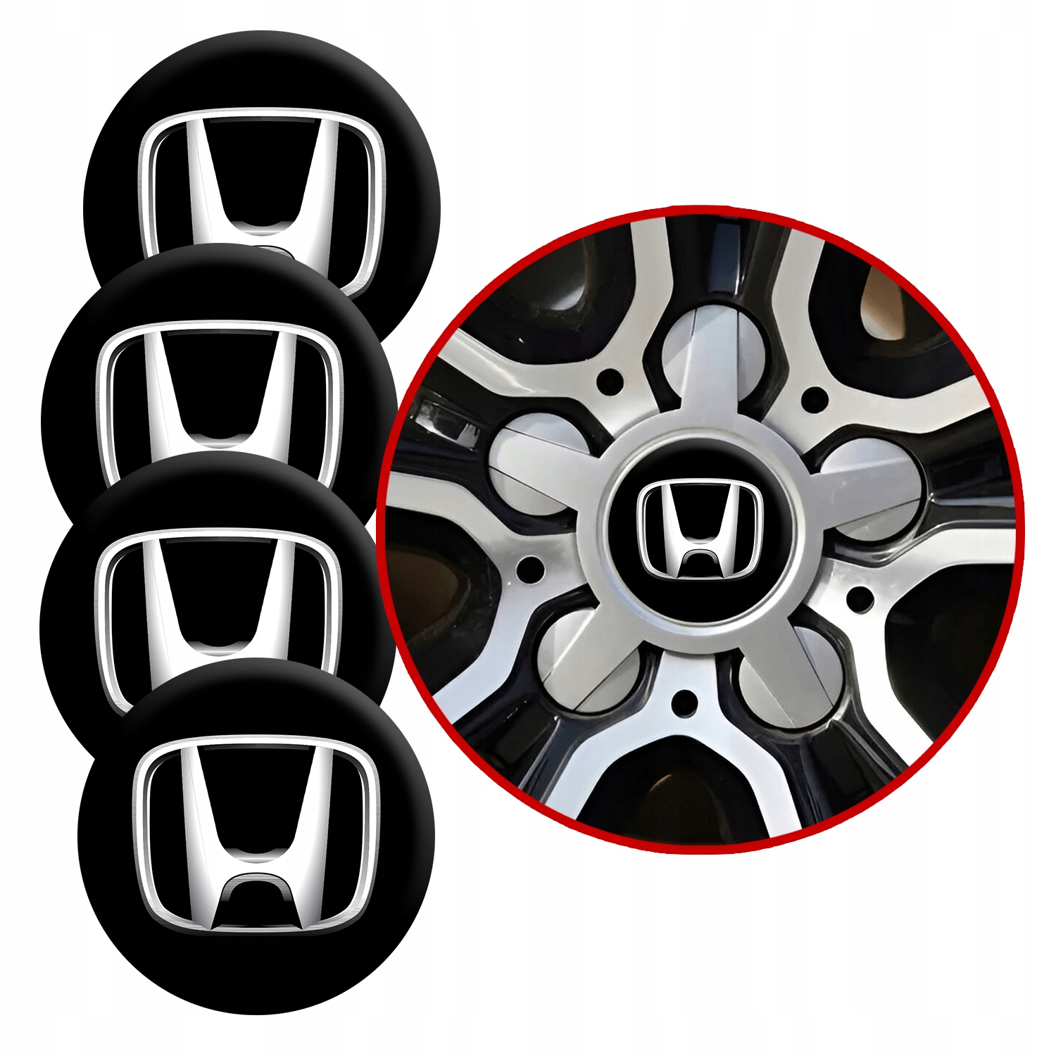 NAKLEJKI NA DEKIELKI KOŁPAKI FELGI DO HONDA 56 MM - obrazek 2