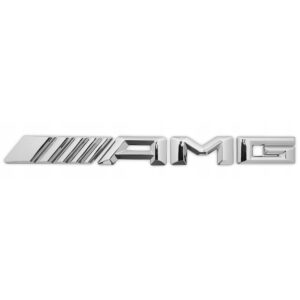 Emblemat Mercedes AMG 18,5 x 2,5 cm na klapę bagażnika srebrny
