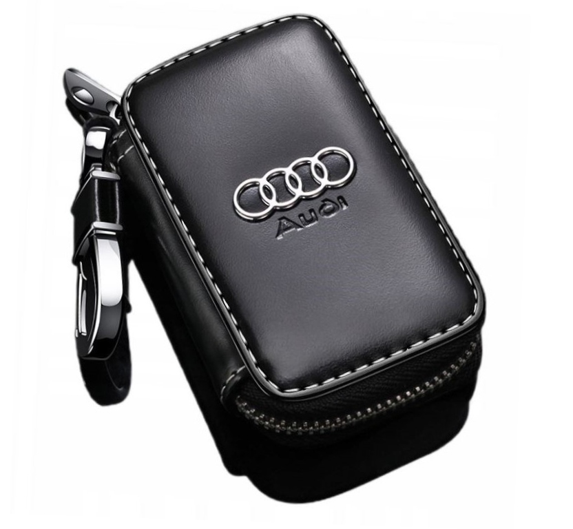 AUDI POKROWIEC ETUI SKÓRZANY NA KLUCZYK CZARNY