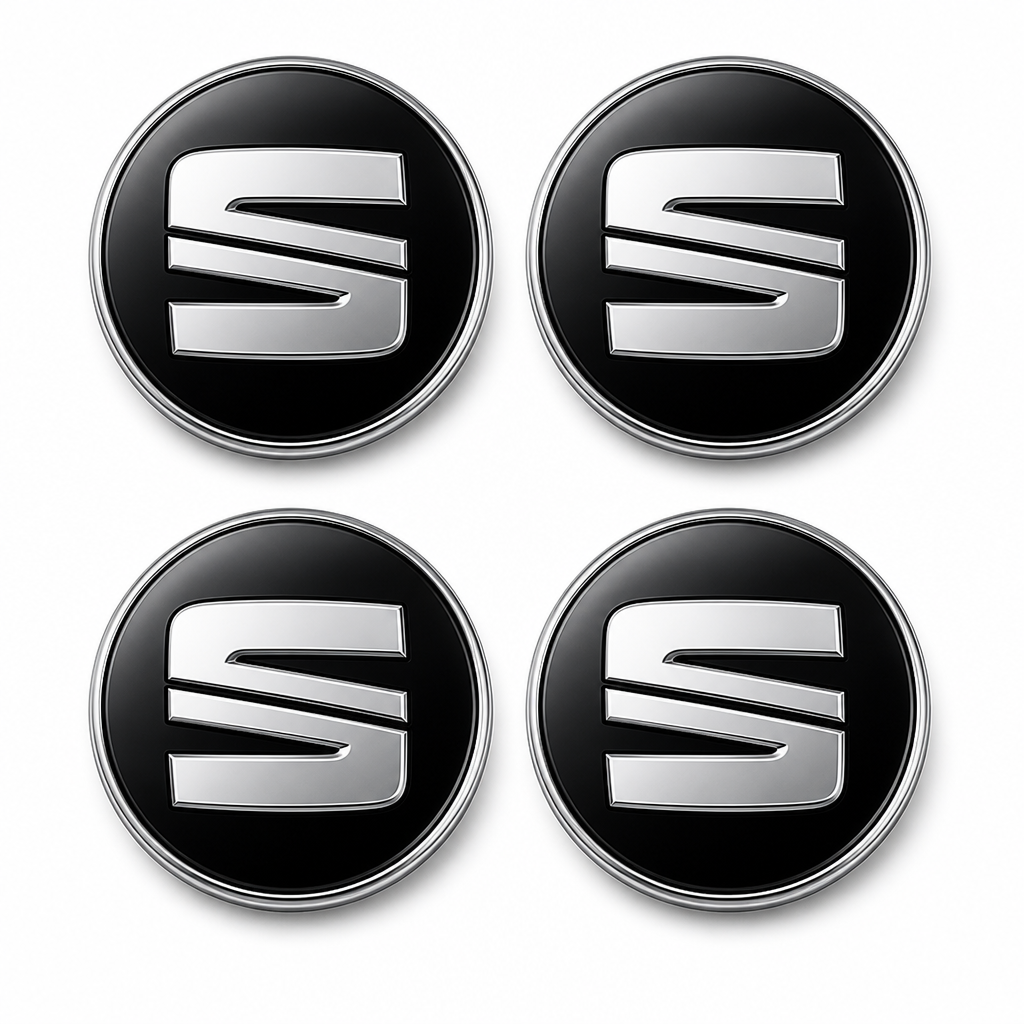 4x Naklejki na dekielki Seat 56 mm, zestaw