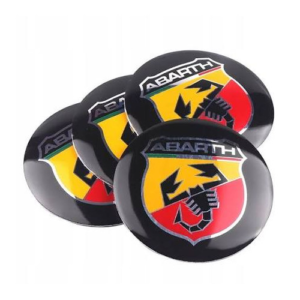 4x Naklejki na dekielki Abarth 56 mm, zestaw