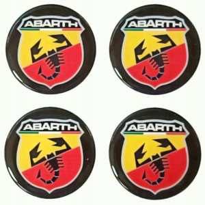 4x Naklejki na dekielki Abarth 56 mm, zestaw komplet