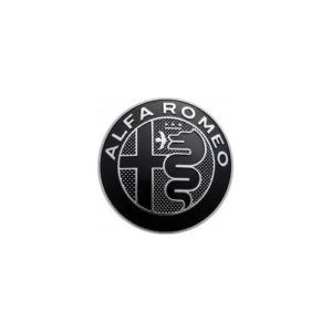 Emblemat Alfa Romeo czarno-biały carbon 74 mm