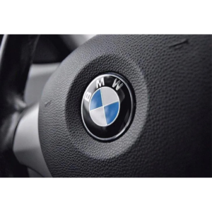 Naklejka na kierownicę BMW niebiesko-biała 45 mm