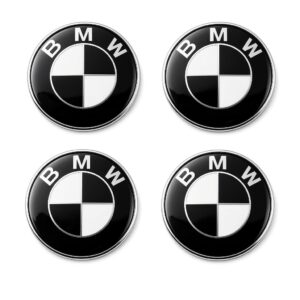 4x Naklejki na dekielki BMW 56 mm czarno-białe
