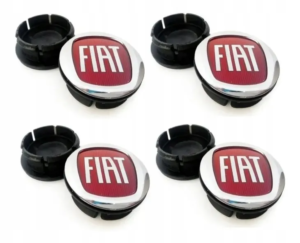 Dekielki Fiat komplet 4 szt czerwone logo