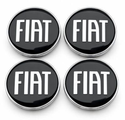 4x Dekielki Fiat 500 Panda 60 mm czarne, komplet