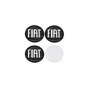4x Naklejki na dekielki Fiat 56 mm czarne
