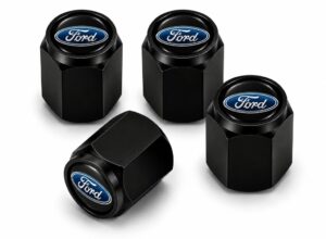 Nakrętki na wentyle Ford czarne - komplet 4 szt