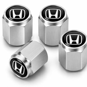 4x Nakrętki na wentyle Honda chrom srebrne, komplet