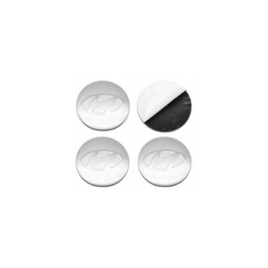 4x Naklejki na dekielki Hyundai 56 mm srebrne