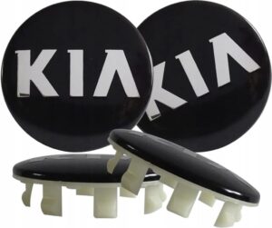 Dekielki Kia 58 mm czarne zestaw 4 szt.