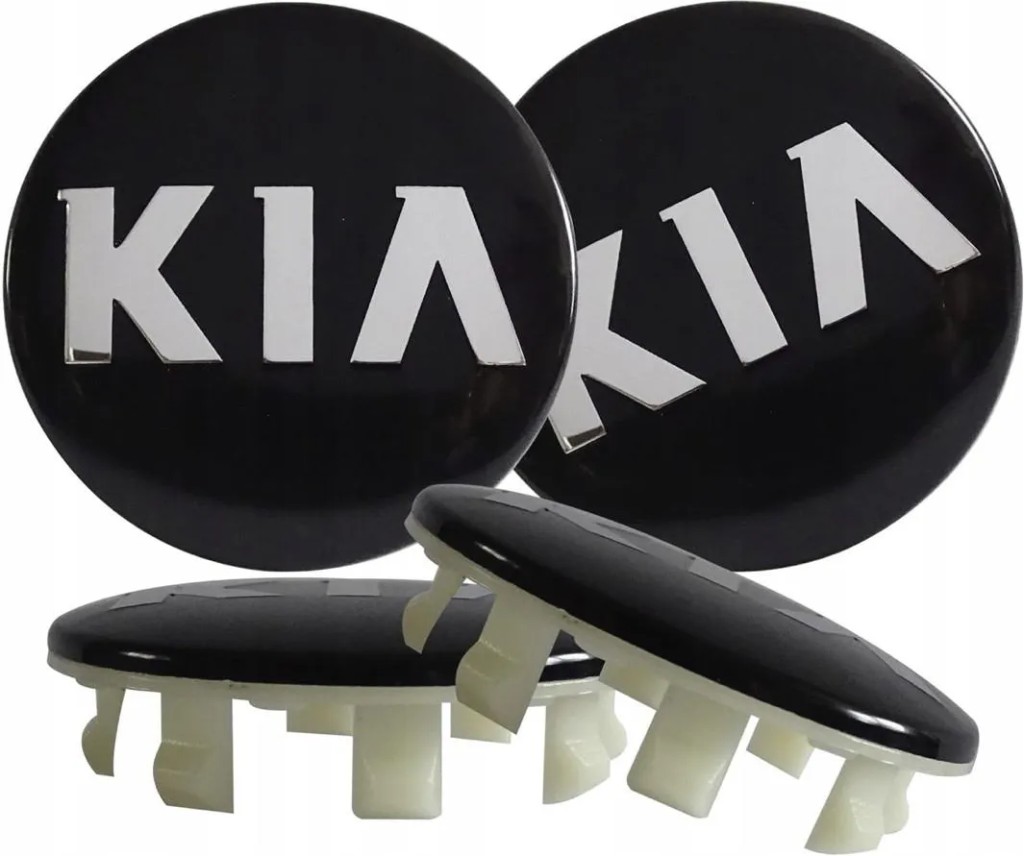 4x Dekielki Kia 58 mm czarne, komplet