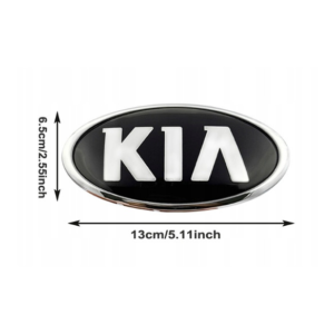Emblemat Kia 130 x 65 mm czarny przód/tył